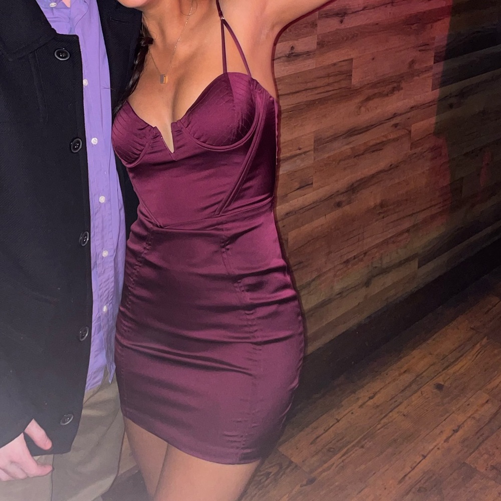 Oh Polly Burgundy Mini Dress